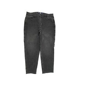 Hollister Ultra High Rise Mom Jean Raw Hem Women's size 13 Black Denim Jeans
